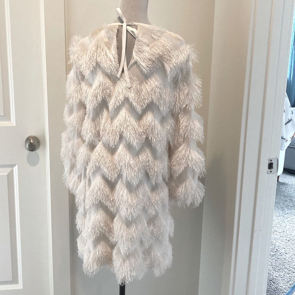 HUTCH Fringed Shift Mini Dress